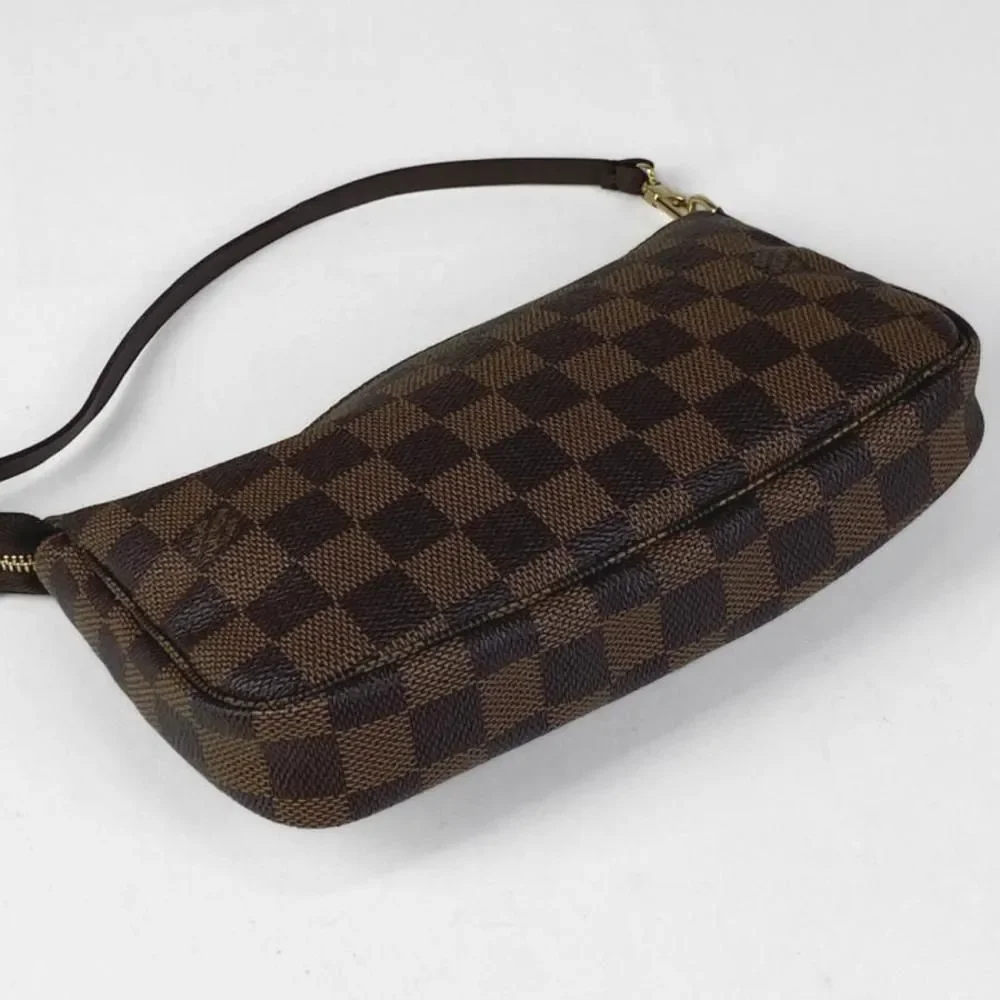 Louis Vuitton Makeup Cosmetics Accessory Pouch Damier Brown